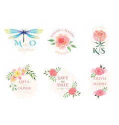 Painted Wedding Monograms Templates Design