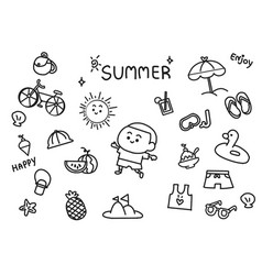 Summer Icon Set Line Art