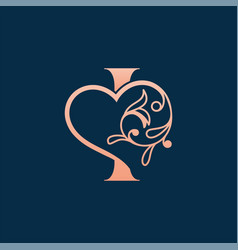 Heart Rose Gold Beauty Letter H