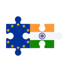 Puzzle Of Flags Of Eu And India