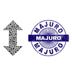 Scratched Majuro Stamp And Geometric Vertical