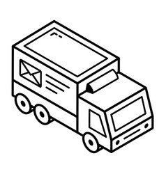 A Line Isometric Icon Of Lorry