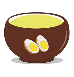 Icon Of Boiled Ramen Noodle Soup Egg Bowl