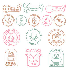 Organic Cosmetics Badges Bio Beauty Products