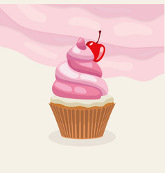 Pink Cupcake With Berry