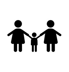 Same Sex Parents Icon With Kid