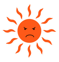 Angry Sun Emoji Red Face With Danger Light Rays