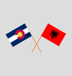 Crossed Flags Of The State Of Colorado And Albania