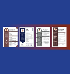 Four Different Cv And Resume Templates Collection