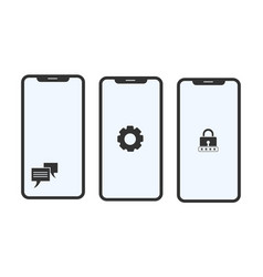 Mobile Phone Icon Flat Design Style