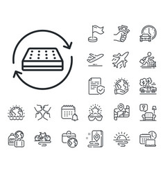 Two Sided Mattress Line Icon Change Side