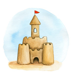 Watercolor Sand Castle