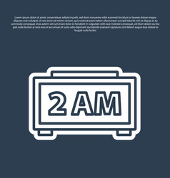 Blue Line Digital Alarm Clock Icon Isolated