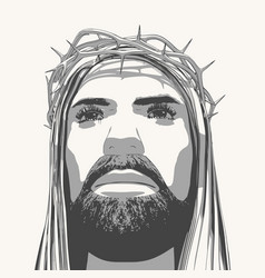 Portrait Of Jesus Christ With Crown Of Thorns