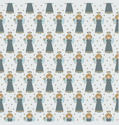 Seamless Pattern Cute Cartoon Christmas Angel