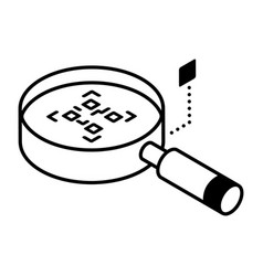 Trendy Line Isometric Icon Of Qr Search