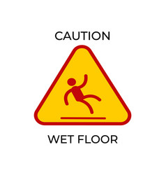 Caution Wet Floor And Warning Sign Isolated