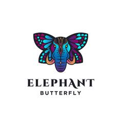 Ethnic Elephant With Butterfly Wing Logo Template