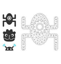 Web Mesh Microrobot Icon And Bonus Icons