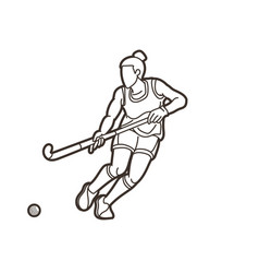 Field Hockey Sport Female Player Action