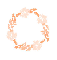 Isolated Wreath With Hand Drawn Flower Leaves