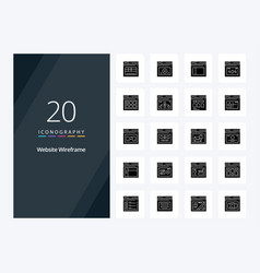 20 Website Wireframe Solid Glyph Icon