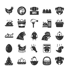 Chicken Icons Black Set