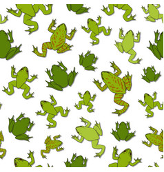 Seamless Pattern With Green River Frogs