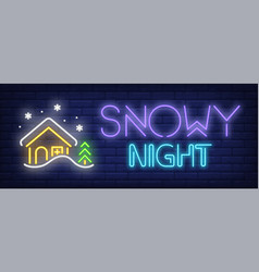 Snowy Night Neon Sign