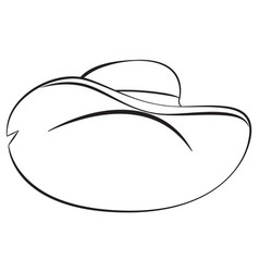 Black And White Line Art Of A Stylish Hat