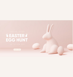 Easter Holiday 3d Matt Pink Color Modern Banner