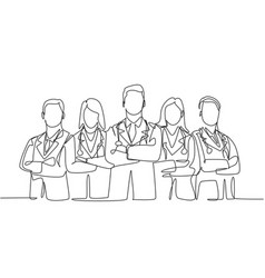 Single continuous line drawing group Royalty Free Vector