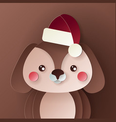 Cute Christmas Paper Cut 3d Dog