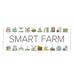 Farm Smart Agriculture Farmer Icons Set