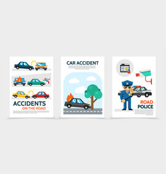 Flat Auto Accident Vertical Banners