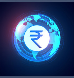 Global Rupee Digital Money Concept Background