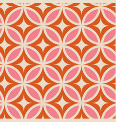 Mid Century Pink Orange Circle Seamless Pattern