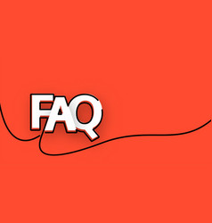 Single Line Drawn Faq Word Outline