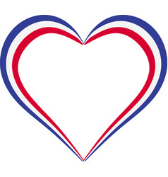 Heart Shape Flag France I Love Outline