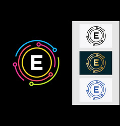 Letter E Technology Logo Design Network Logo