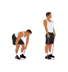 Man Doing Resistance Band Deadlifts Exercise