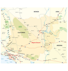 Map Mojave Desert In Western Usa