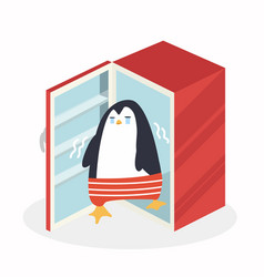 Sad Penguin In Refrigerator