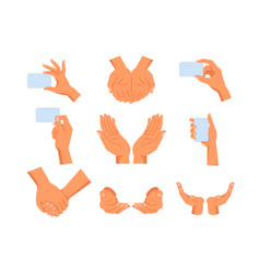 Set hands showing fingers count Royalty Free Vector Image