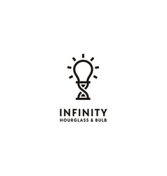 Infinity Hourglass Sand Time Light Bulb Idea Logo