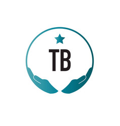 Initial Letter Tb Hand Care Logo Design Template