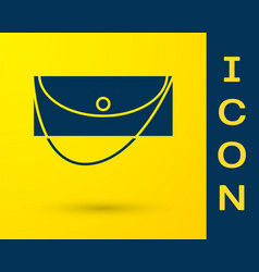 Blue Clutch Bag Icon Isolated On Yellow