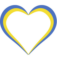 Heart Shape Flag Ukraine I Love Outline