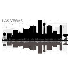 Las Vegas City Skyline Black And White Silhouette