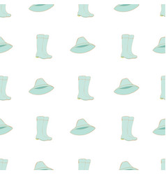 Rain Boots And Hats Repeat Pattern